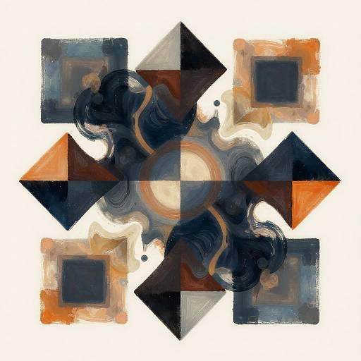 Surreal Geometric and Organic Abstract Art