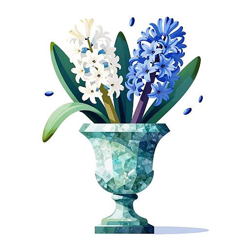 Abstract Aquamarine Crystal Urn Still-Life