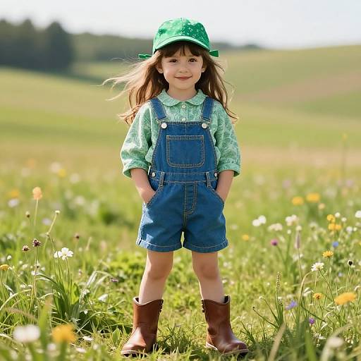 Confident Girl in Sunny Meadow