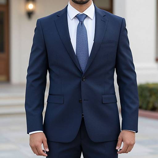 Man in Navy Blue Wedding Suit