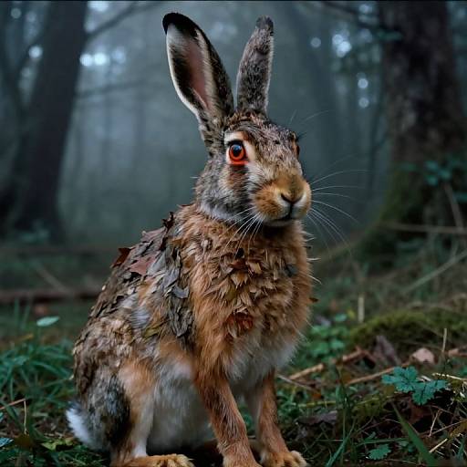 Lanky Hare in Vintage Dark Fantasy