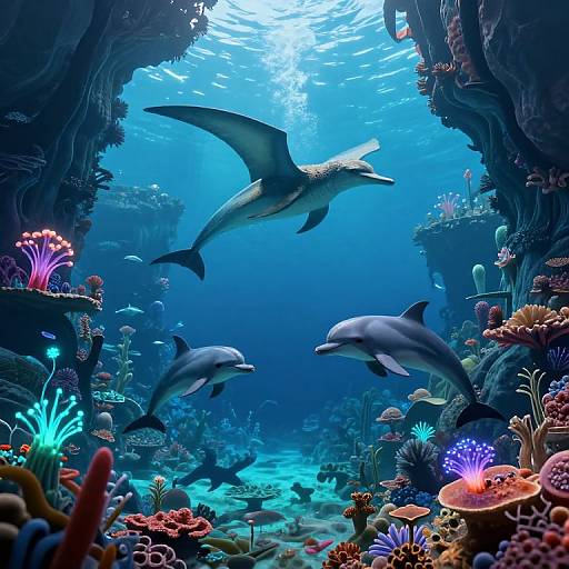 Underwater Dinotopia: Serene Flying Reptiles