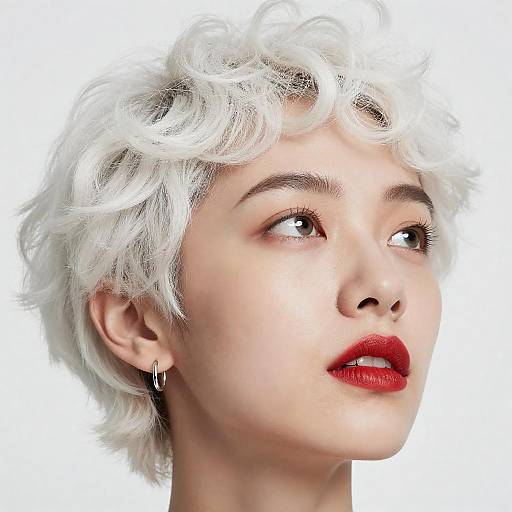 Portrait of a Woman with Curly White Hair