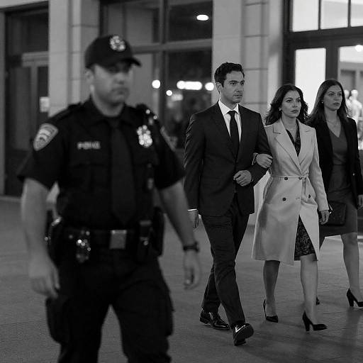 Nocturnal Street Scene with Police Officer