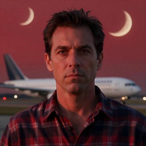 Serious Man Under a Dramatic Sky