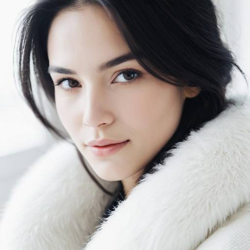 Elegant Woman in White Fur