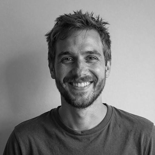 Smiling Man in Black and White