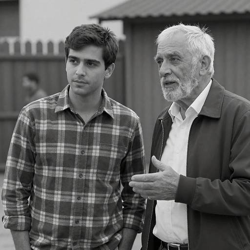 Black and White Photo of Two Men