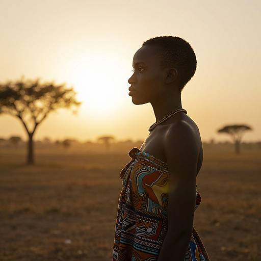 Sunlit Resilience of African Woman