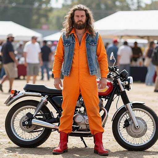 Confident Man by Classic Motorcycle