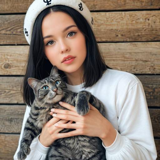 Cute Cat Girl with Rabbit Ears