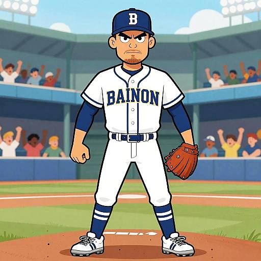 Cartoon Randy Johnson Pitcher Illustration