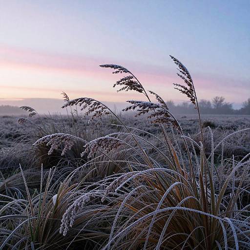 Frosty Morning Field at Dawn