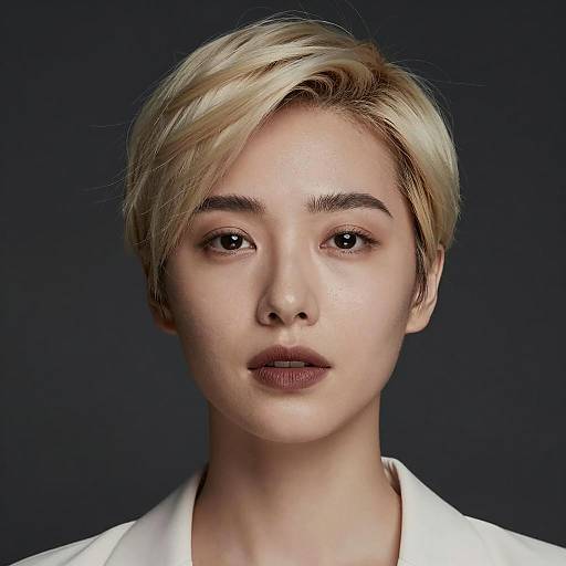 Elegant Woman with Platinum Blonde Hair