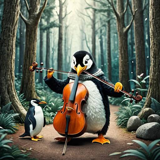 Whimsical Forest: Penguin and Albatross Duet