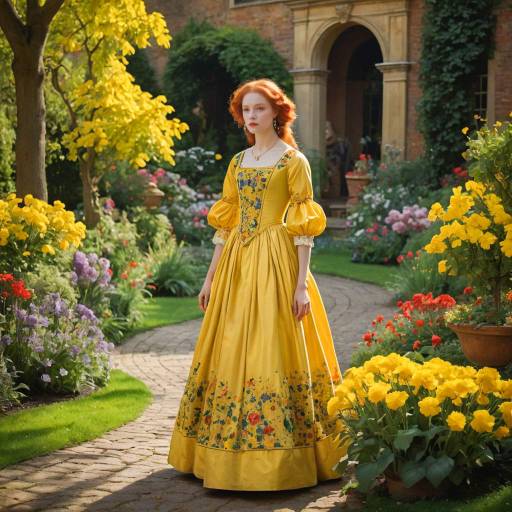 Elegant Girl in Vibrant Garden Scene Elegant Girl in Vibrant Garden Scene