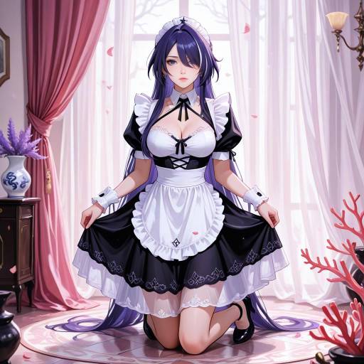 Elegant Purple-Haired Maid in Acheron