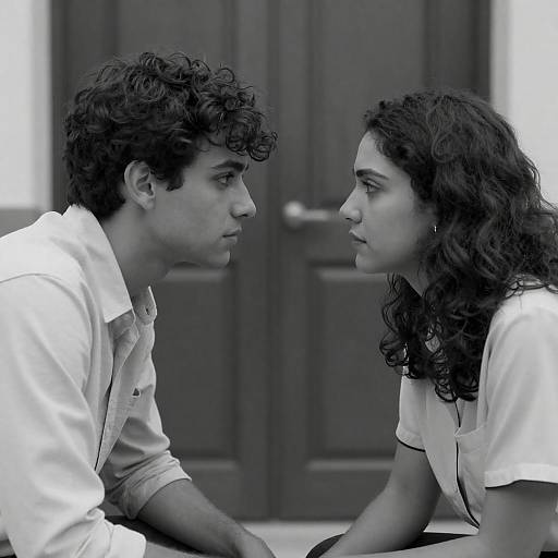 Intense Connection in Black-and-White Photography