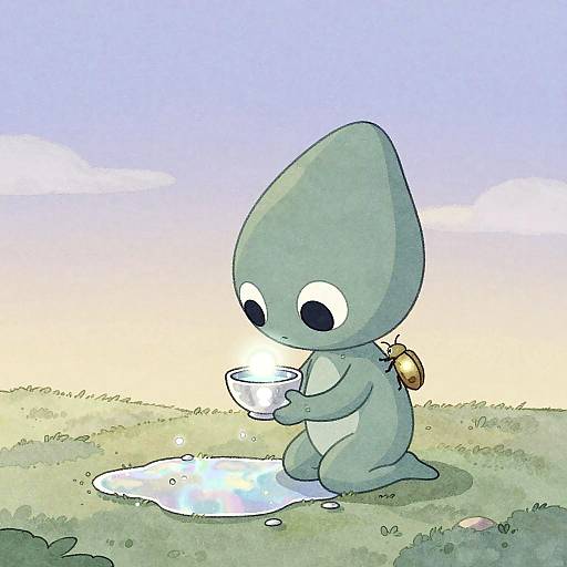 Moonbeam Thimble: Whimsical Alien Dawn