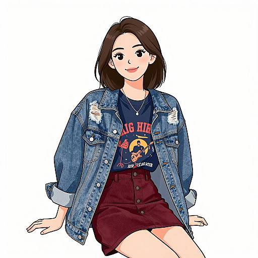 Smiling Woman in Casual Streetwear