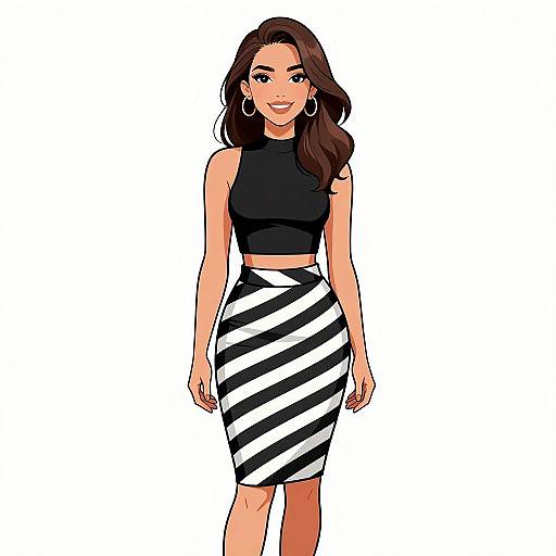 Modern Chic Woman Smiling Fashionably