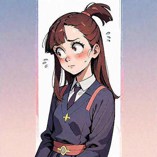 Anime Girl Blushing Nervously