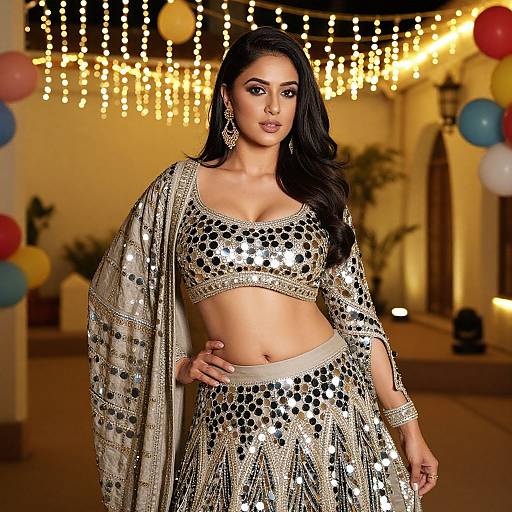 Glamorous Sequined Ghagra Suit