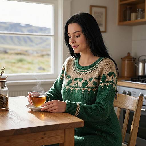 Nordic Woman in Icelandic Wool Dress