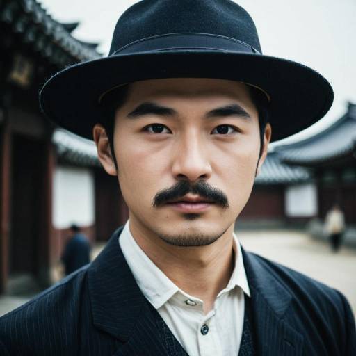 Realistic Male in Korean Costume Portrait