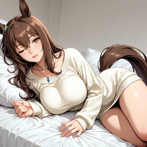 Cozy Horse Girl in Sweater