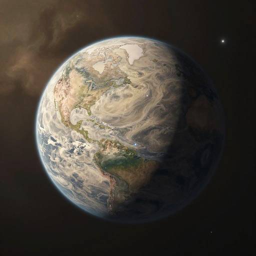 Matte Painting of Marble Water Planet