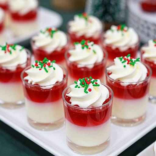 Festive Red and White Jelly Desserts