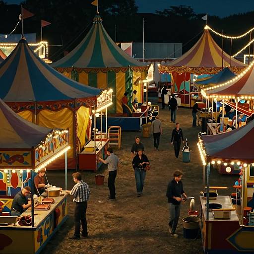 Vibrant Sideshow Carnival Scene