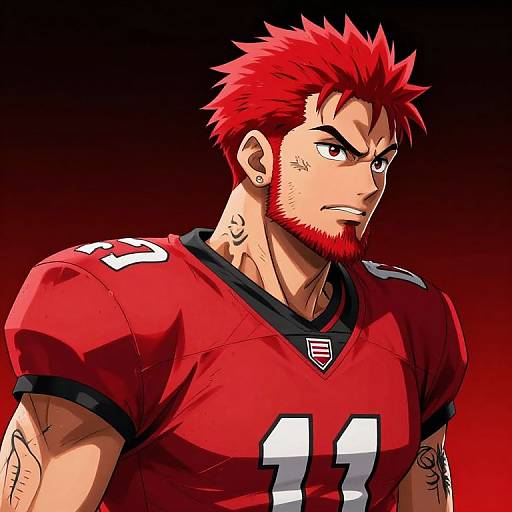 Stylized Anime Football Player Portrait