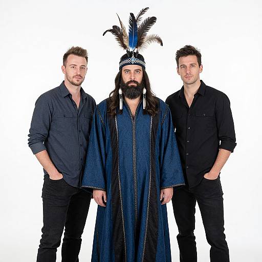 Bearded Man with Feathers Artwork