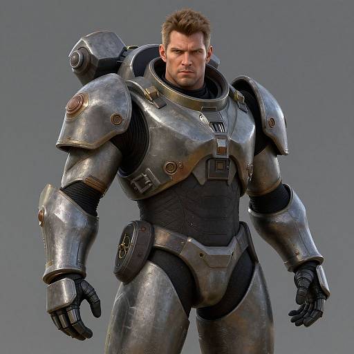 American Soldier in Powered Armor Portrait