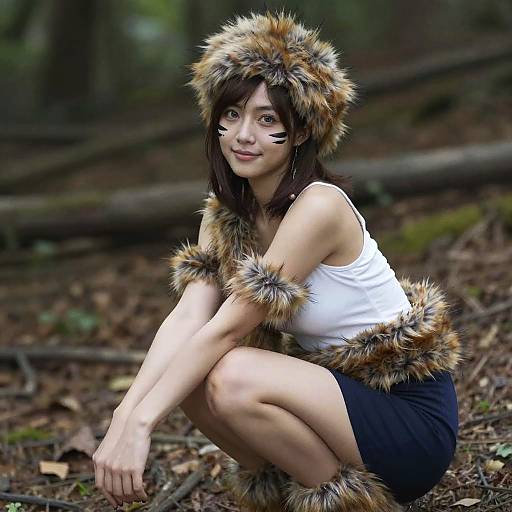Realistic Female in Forest Setting