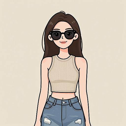 Stylish Woman in Casual Summer Outfit