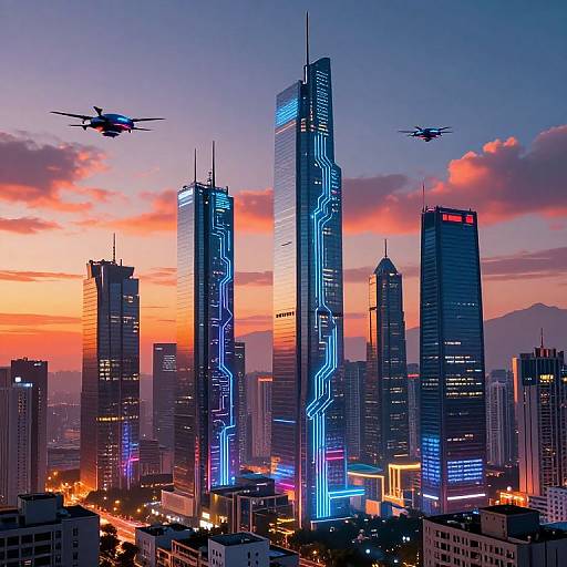 Cyberpunk AI Metropolis Poster