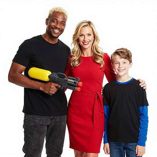 Playful Trio Against White Background