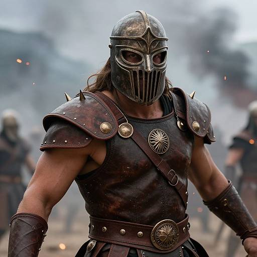 Heroic American Gladiator Costume Close-Up