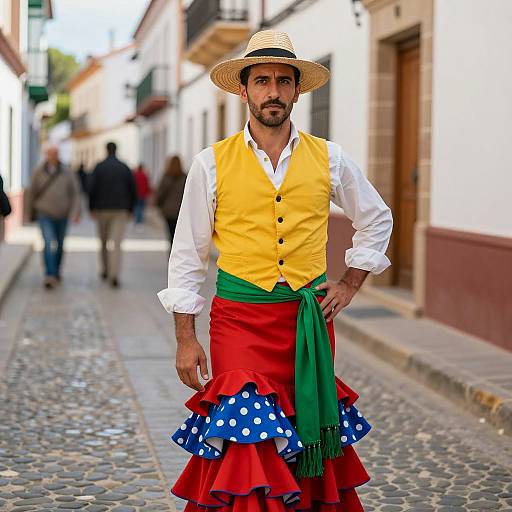 Traditional Spanish Dancer in Alleyway