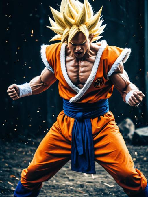 Man in Super Saiyan Cosplay Costume