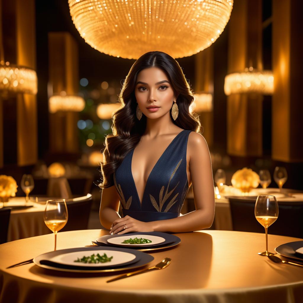 Elegant Upscale Restaurant with Model