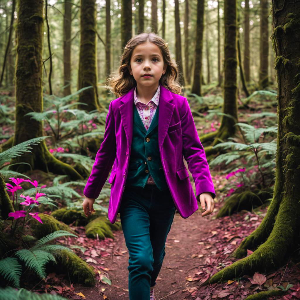 Young Girl in Enchanted Velvet Blazer