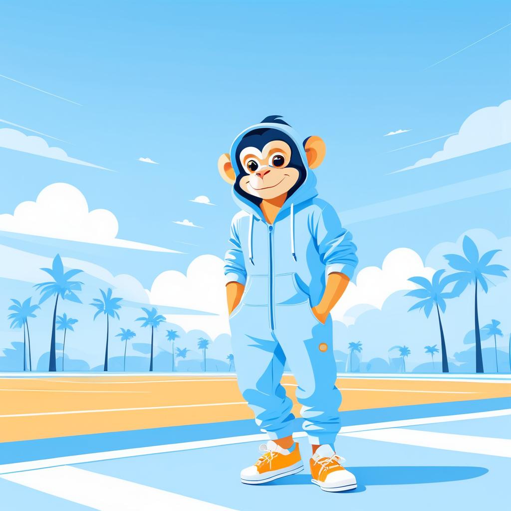 Cheerful Monkey in Bright Vector Art