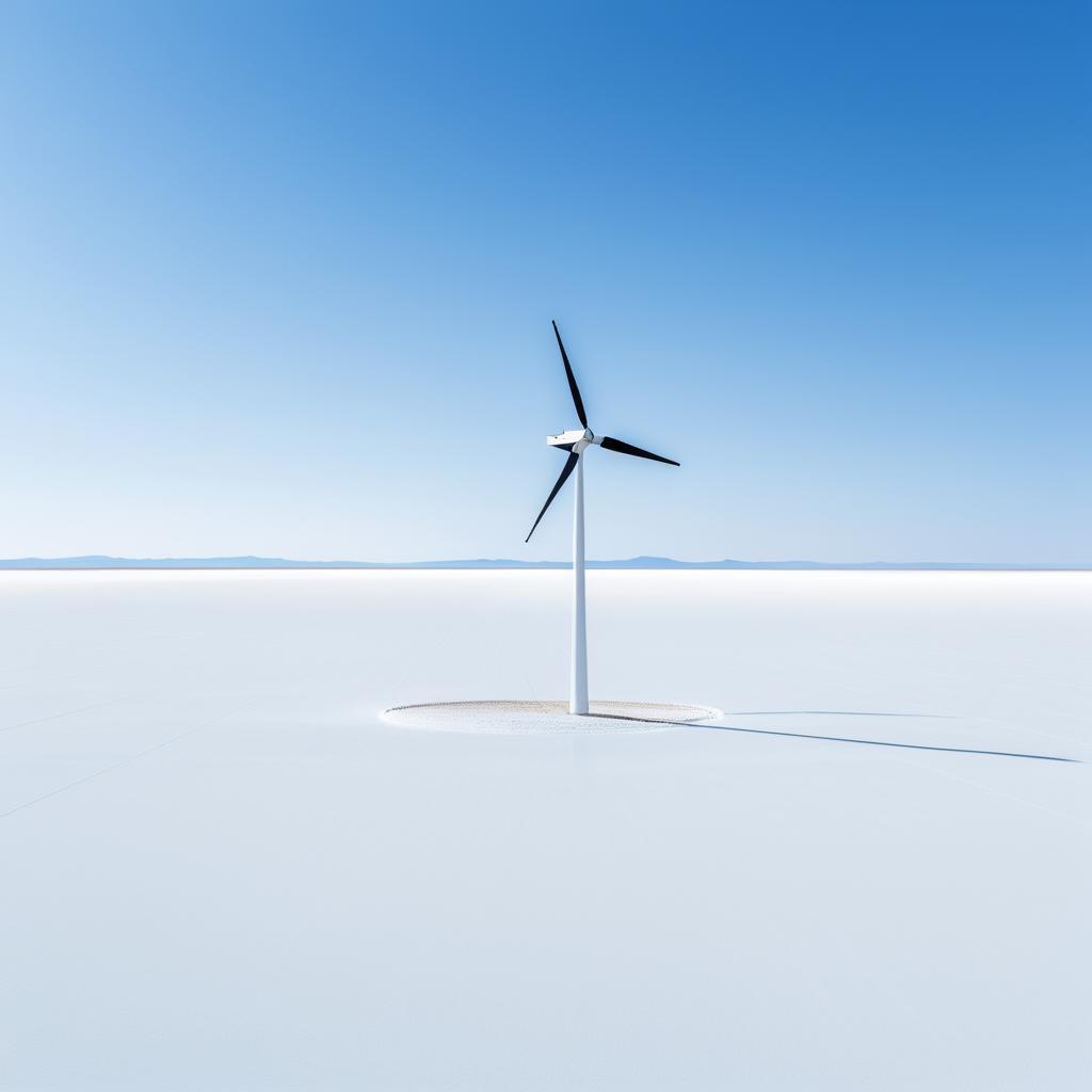 Surreal Windmill on a Salt Flat