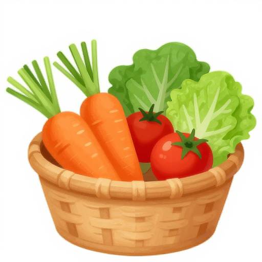 Colorful Fresh Vegetable Basket Clip Art