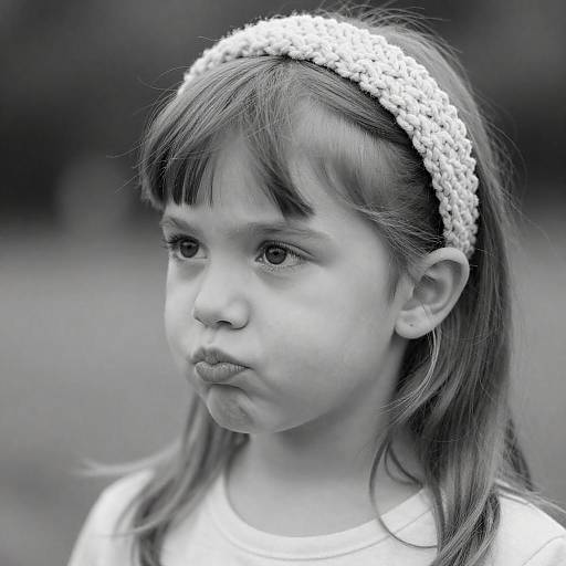 Pensive Young Girl with Knitted Headband