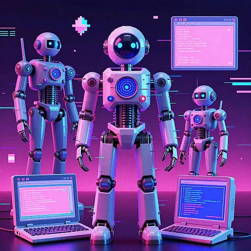 Vaporwave Glitch Art Cyber Composition